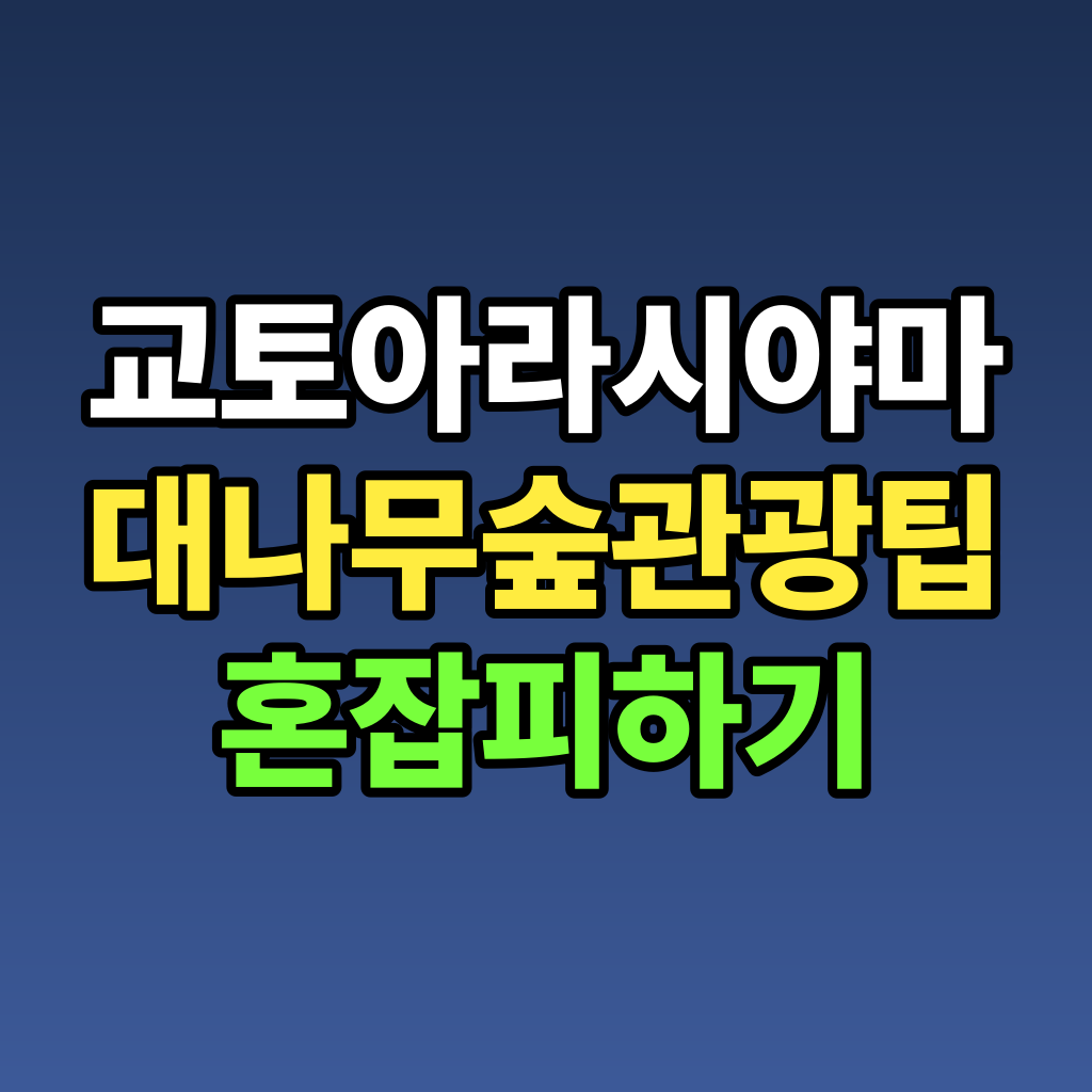 교토 아라시야마 대나무숲 관광 팁 혼잡 피하기