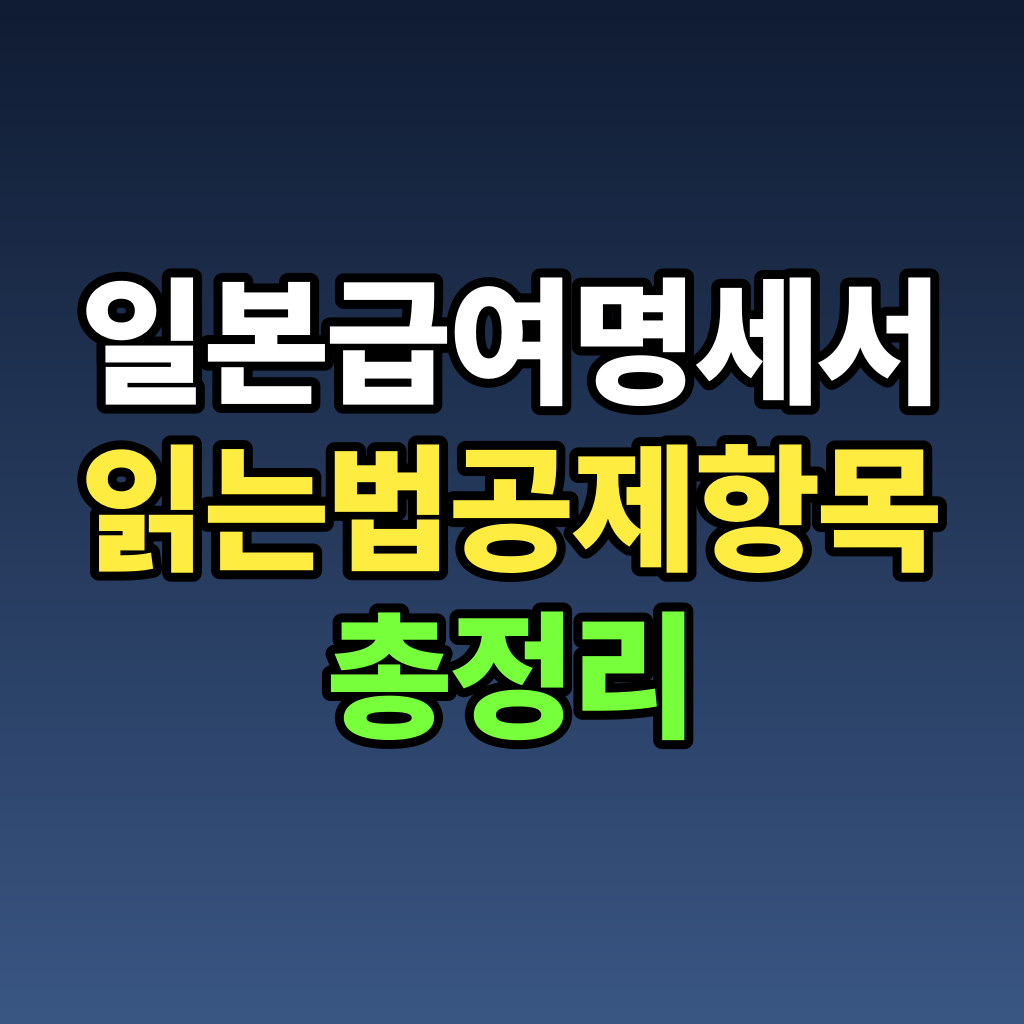 일본 급여명세서 읽는 법 공제항목 총정리