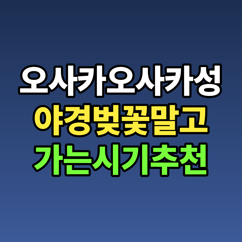 오사카 오사카성 야경 벚꽃 말고 가는 시기 추천